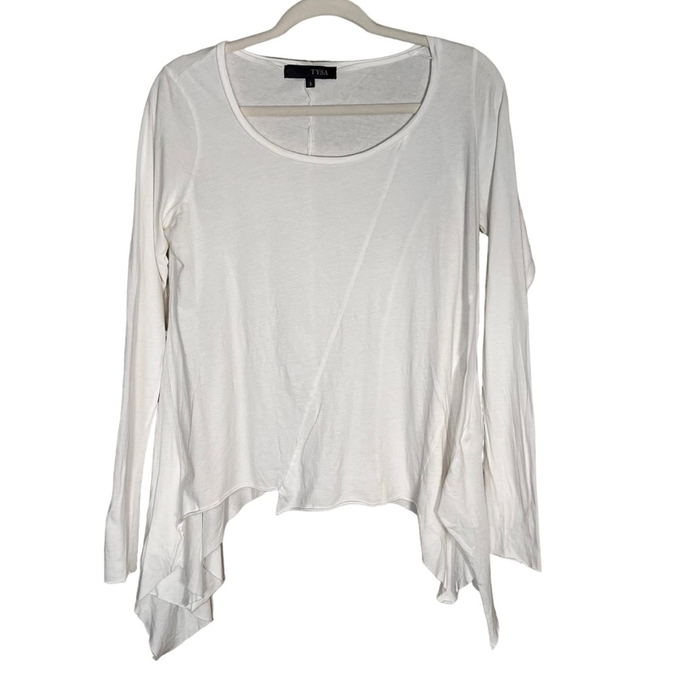 TYSA Long Sleeve White Asymmetrical Y2K Fairy Top